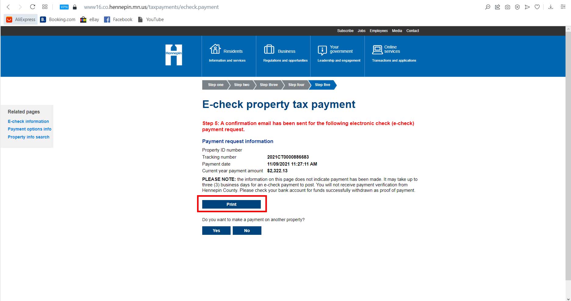 Print Property Tax Hennepin