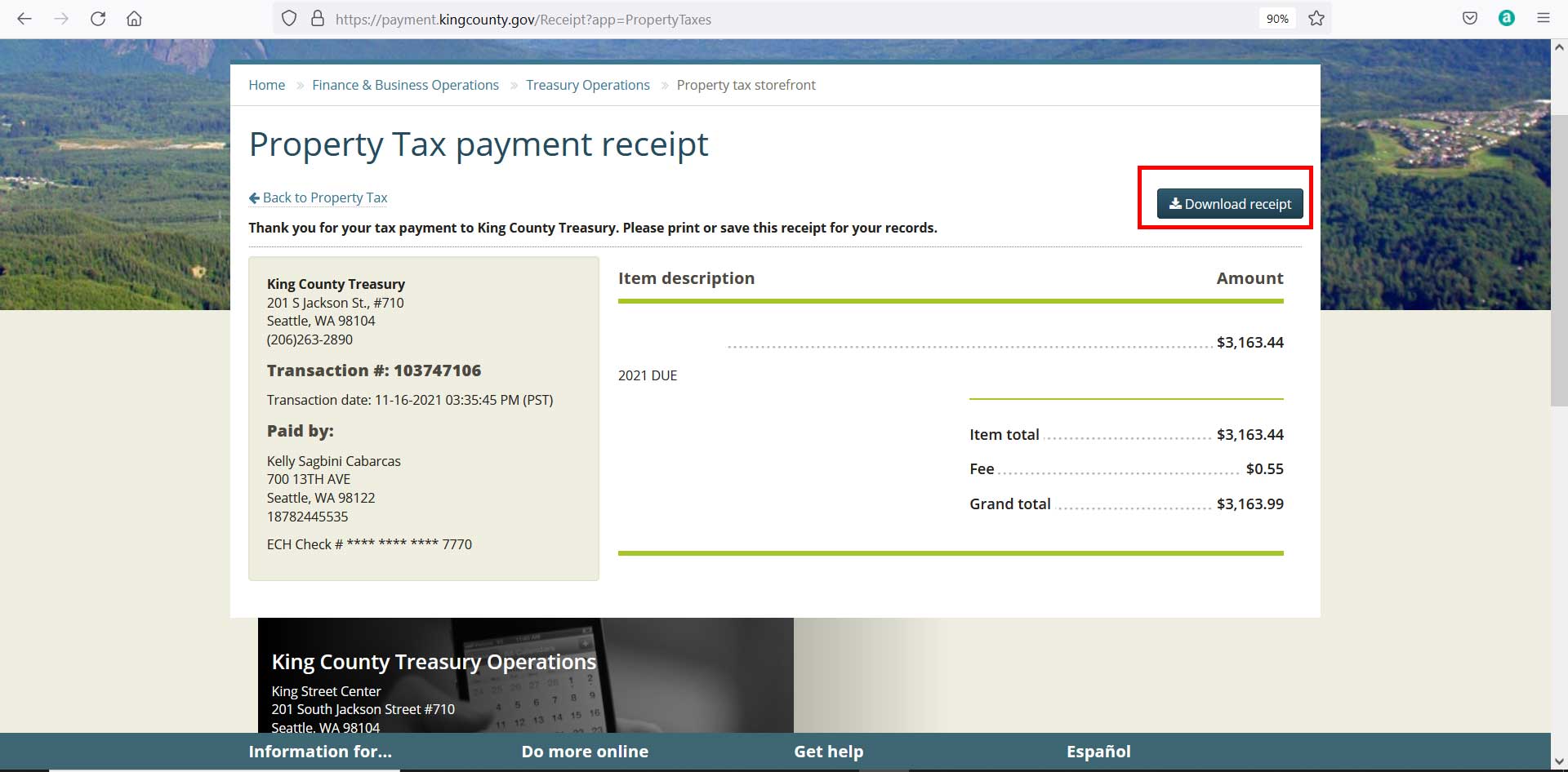 Download and Save Payment Receipts