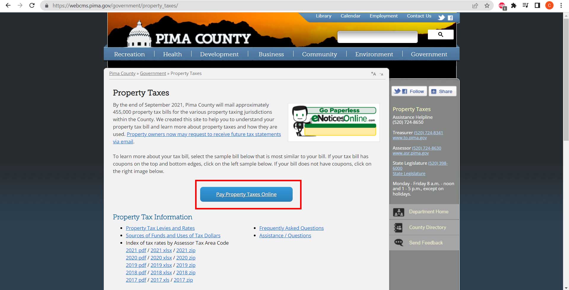 Pay Property Taxes Pima County