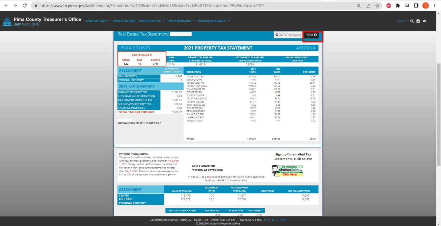 Property Tax Pima 2023