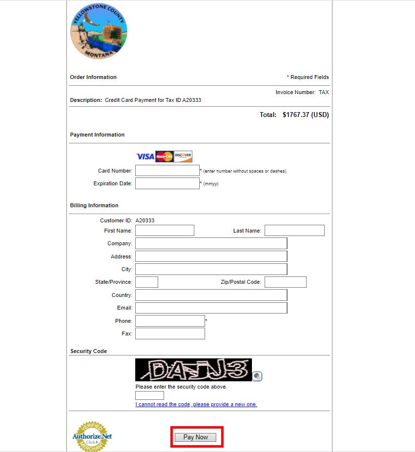Paying Property Tax Yellowstone County